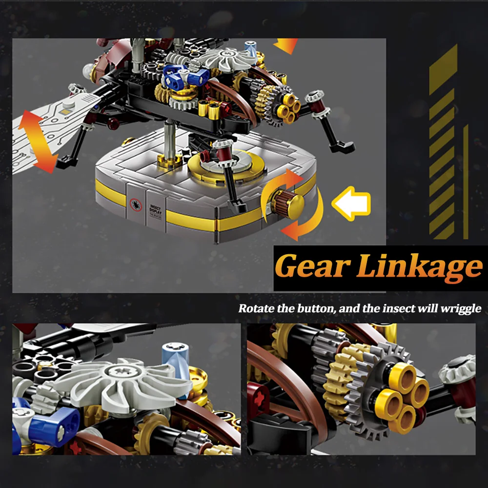 Механические блоки Doubuilt с насекомыми
