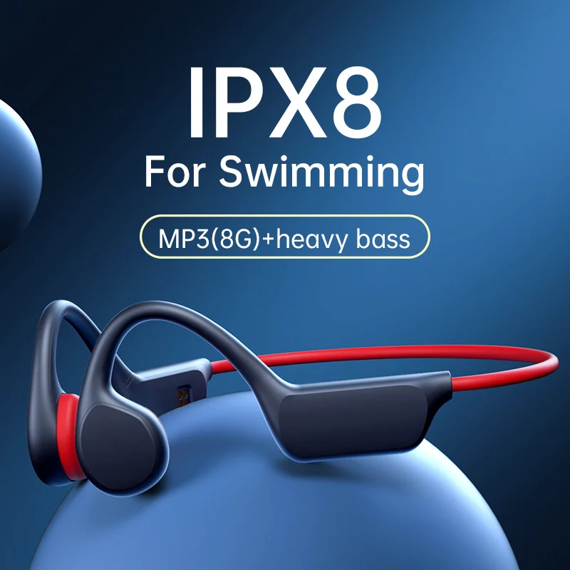 

Bone Conduction Earphones Bluetooth Wireless IPX8 Waterproof MP3 Player Hifi Ear-hook Headphone With Mic Headset For Swimming
