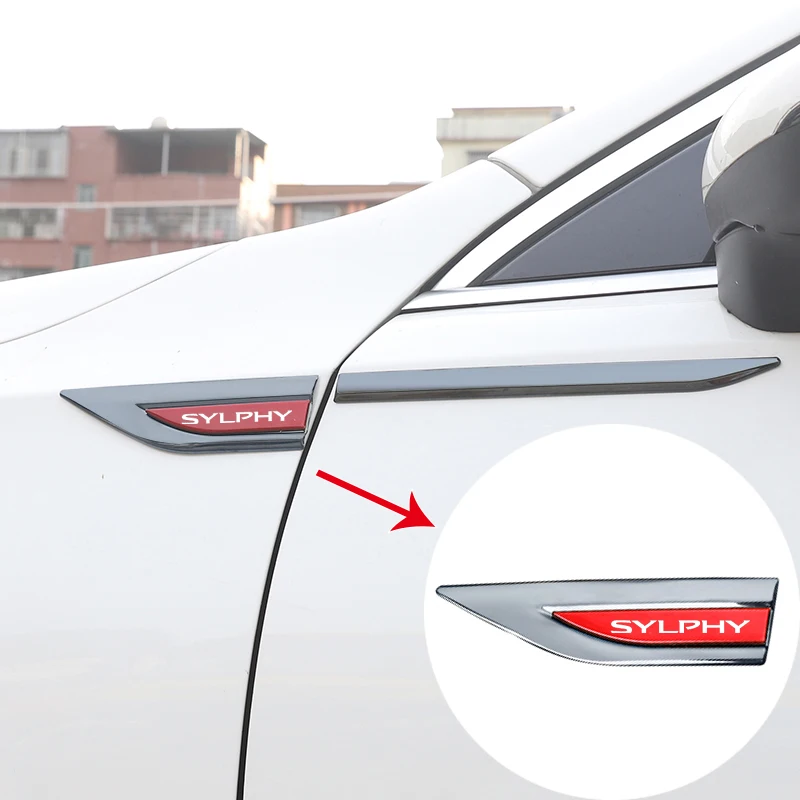 

Автомобильные металлические наклейки с логотипом крыла, персонализированные декоративные боковые маркеры для NISSAN Sylphy с логотипом, автомобильные аксессуары