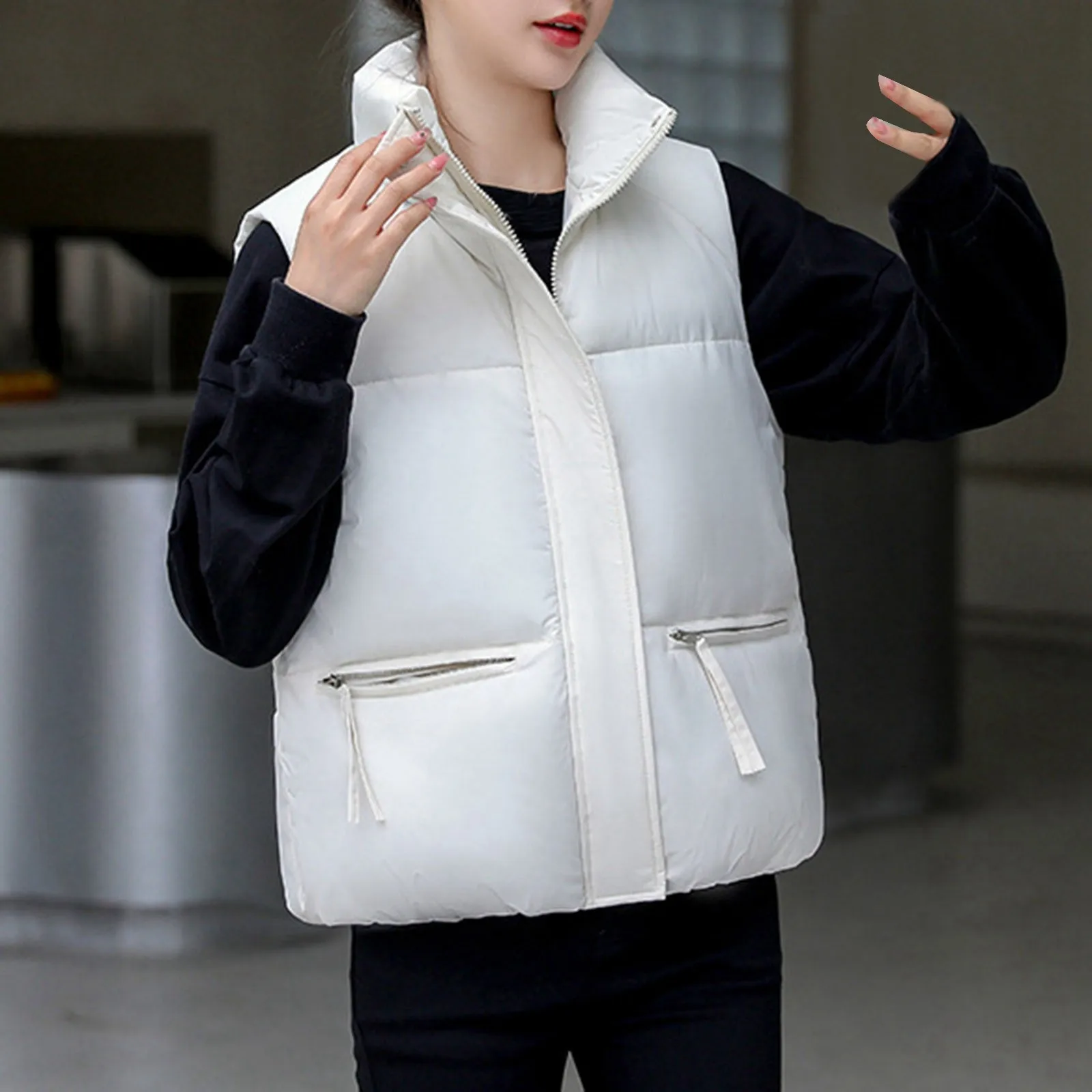 

Женская куртка, толстый теплый жилет без рукавов, куртка, теплые парки с подкладкой, пуховая куртка, уличная верхняя одежда, женские зимние куртки