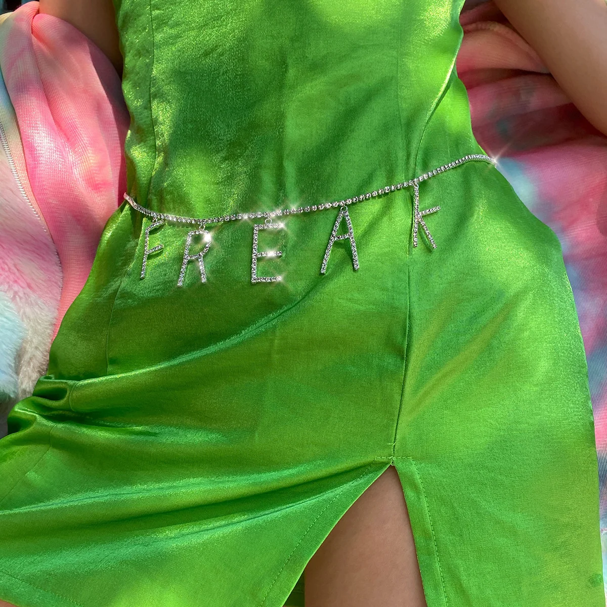 

Body Jewelry Personality Inlaid Diamond Letter Free Waist Chain Simple Versatile Claw Chain Waist Decoration Body Chain Femal