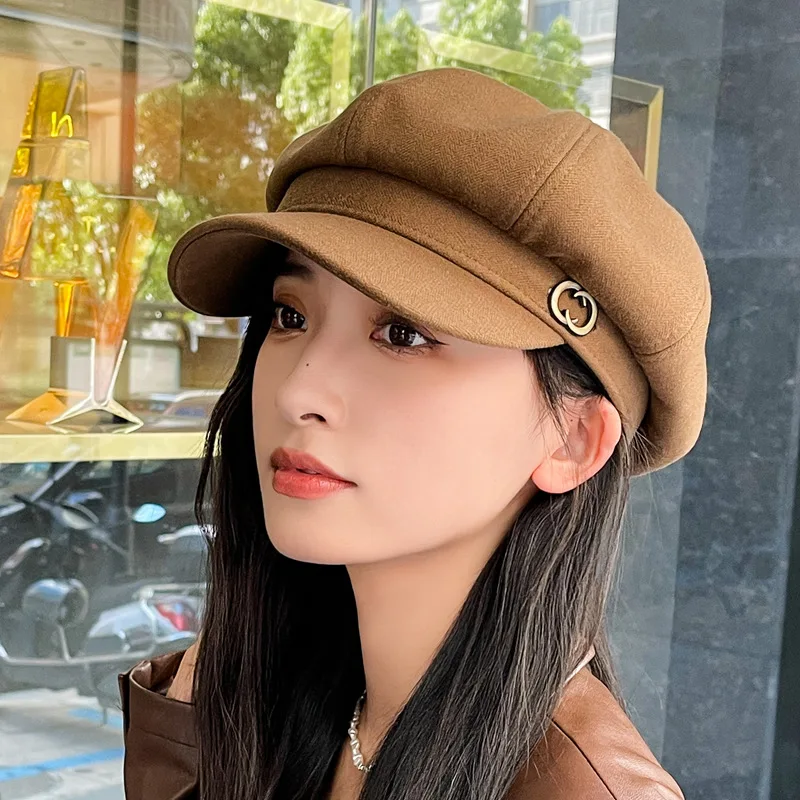 

Fashion Retro Beret hat Casual Wool berets caps for Women Octagonal Hats for Women hats Newsboy Ladies French Artist Painter Hat