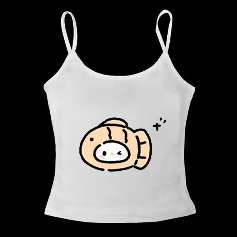 Летний женский повседневный жилет с принтом Золотая рыбка из мультфильма sanrioY2k