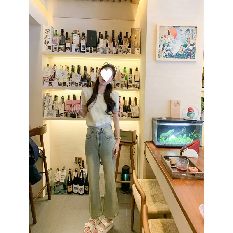 Универсальная женская летняя трикотажная футболка с короткими рукавами цветной