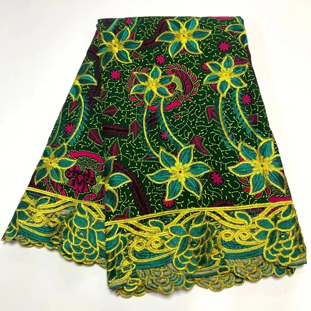

African Lace Fabric Green with Flower Patten French Wax Fabric With Embroidery Nigerian Tulle Net Lace For Women Dress Party A02
