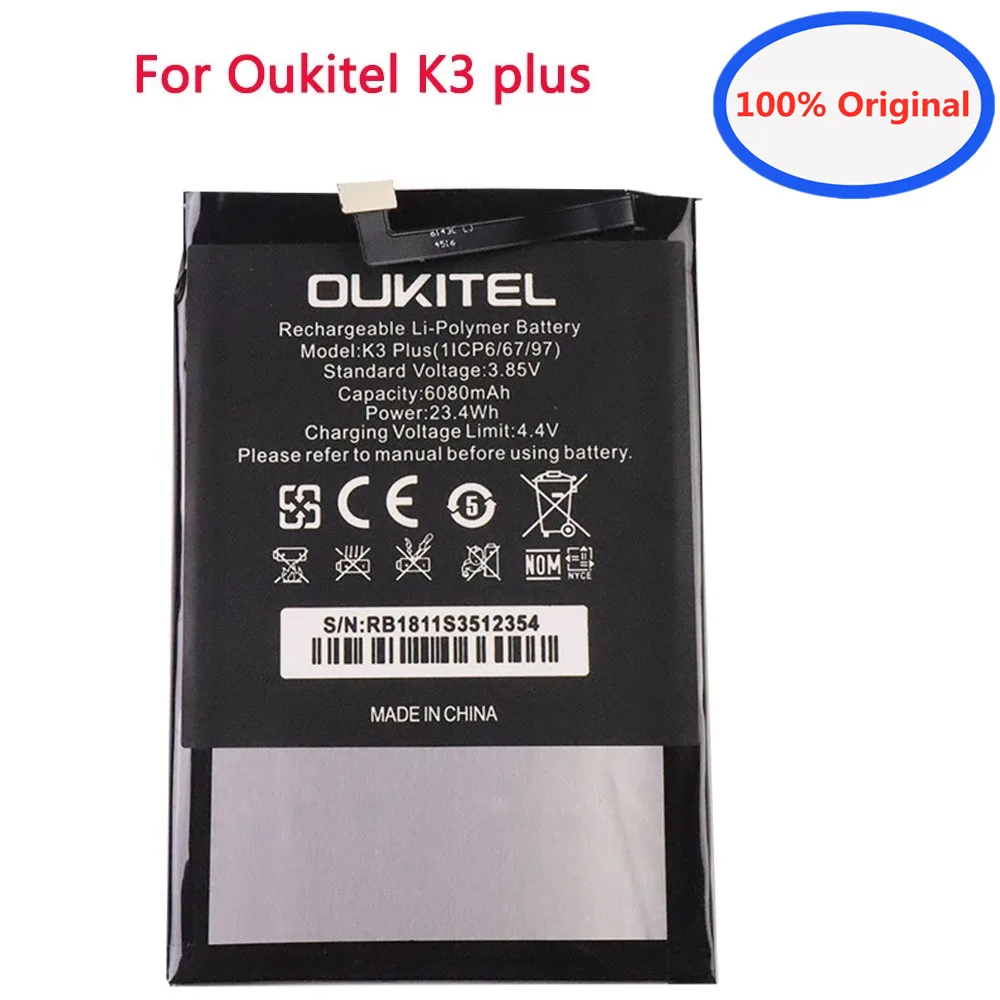 

High Quality OUKITEL 6080mAh K3 Battery For OUKITEL K3 Plus K3Plus Smart Mobile Phone Bateria