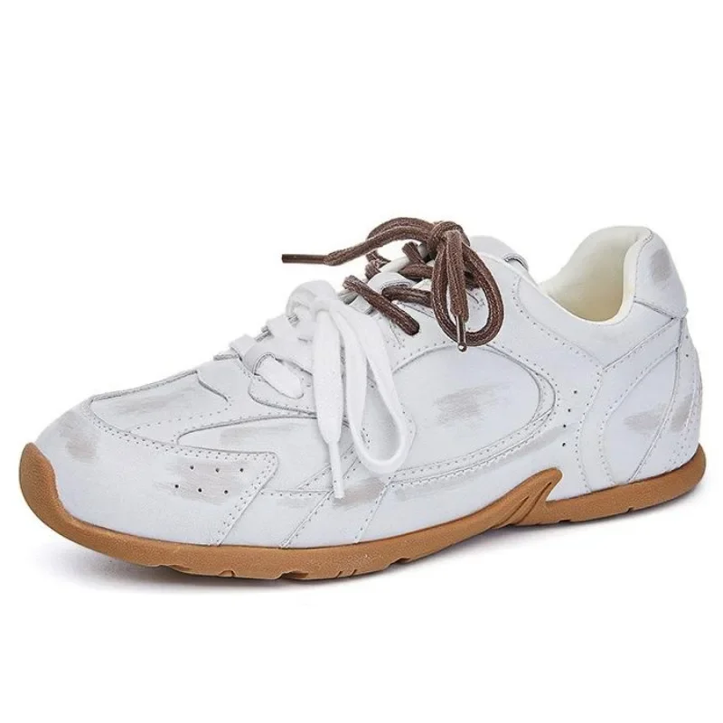 Женские немецкие тренировочные туфли из натуральной кожи новинка 2024 ретро