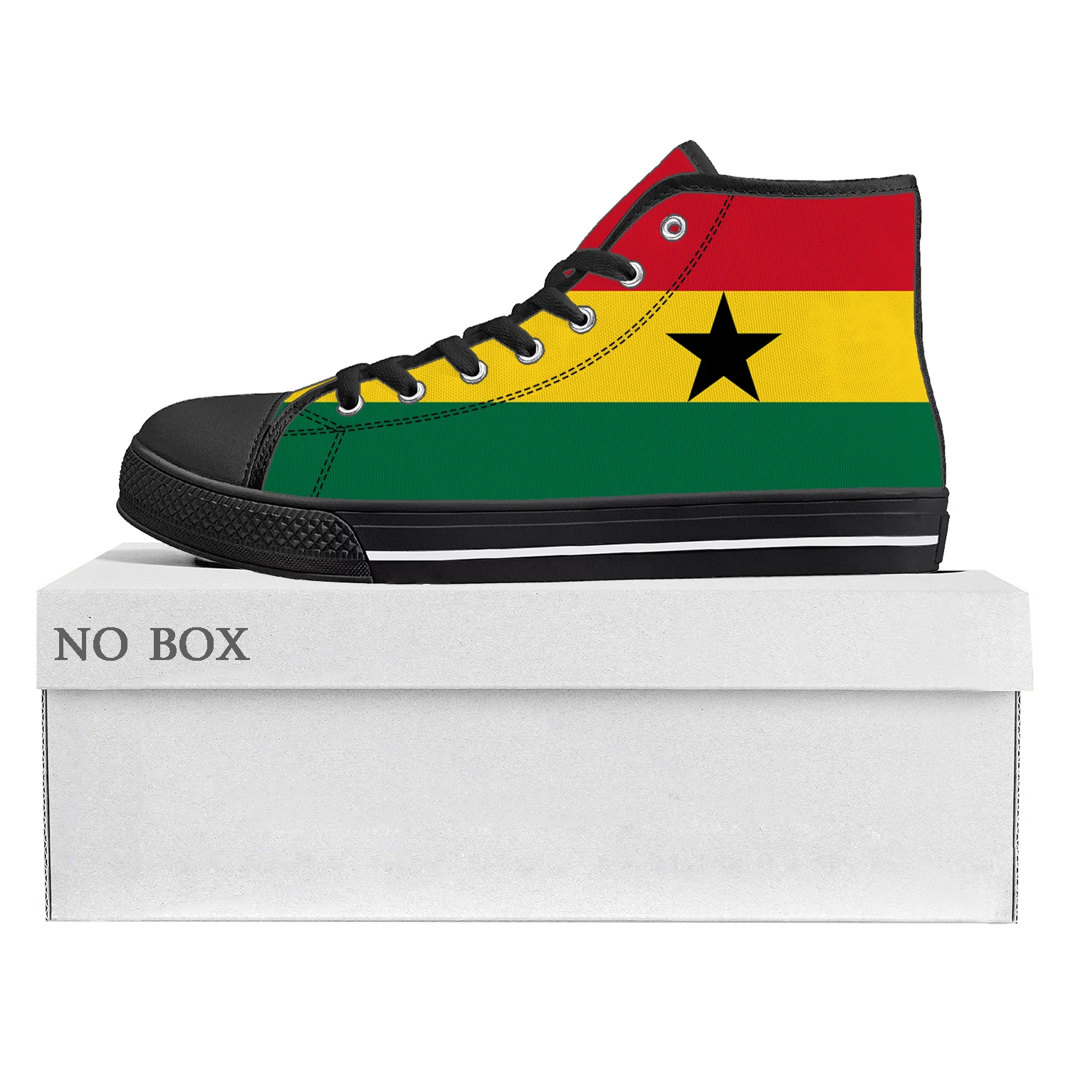 

Ghanaian Flag High Top High Quality Sneakers Mens Womens Teenager Canvas Sneaker Ghana Casual Couple Shoes Custom Shoe