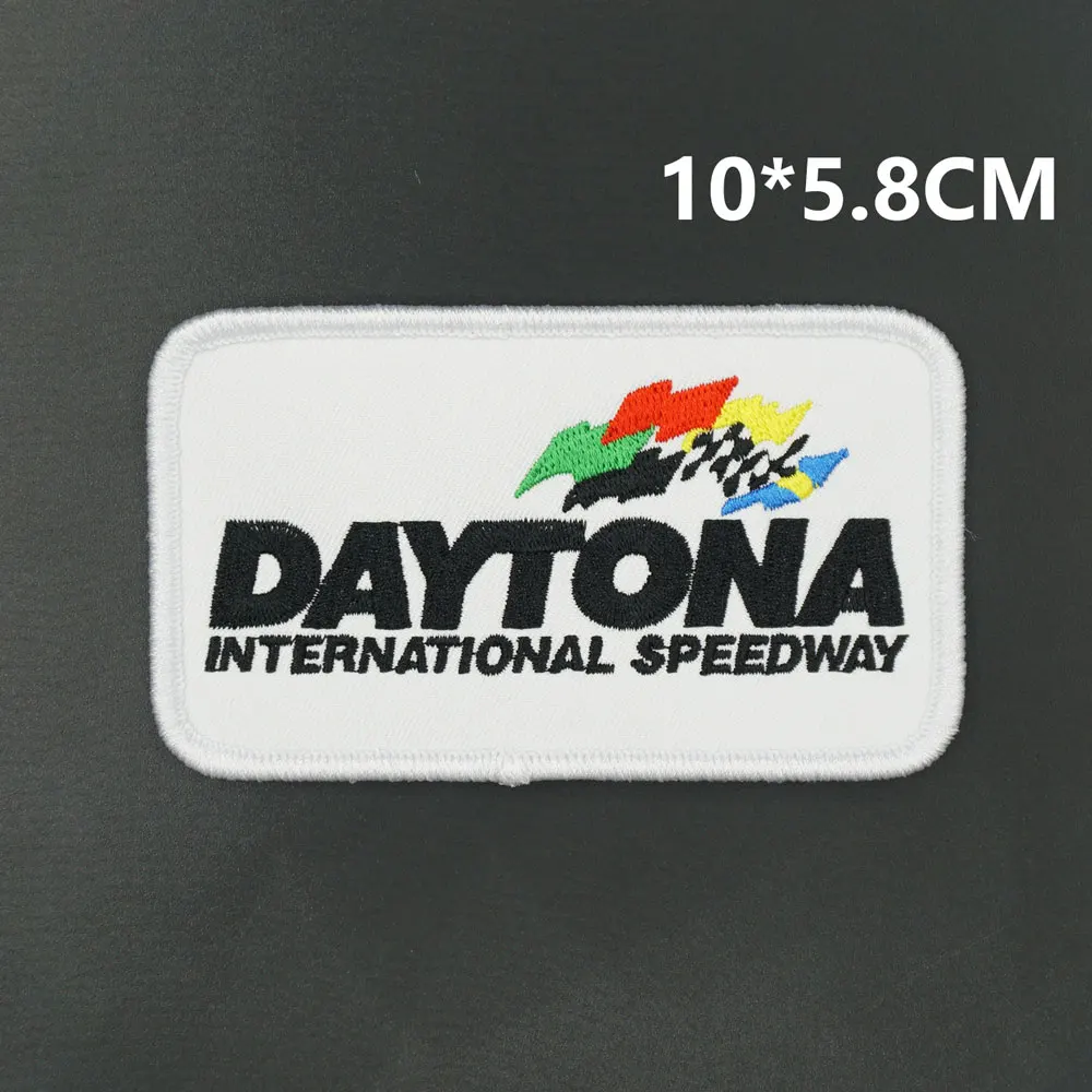 

Racing logo embroidery patches with hook backing