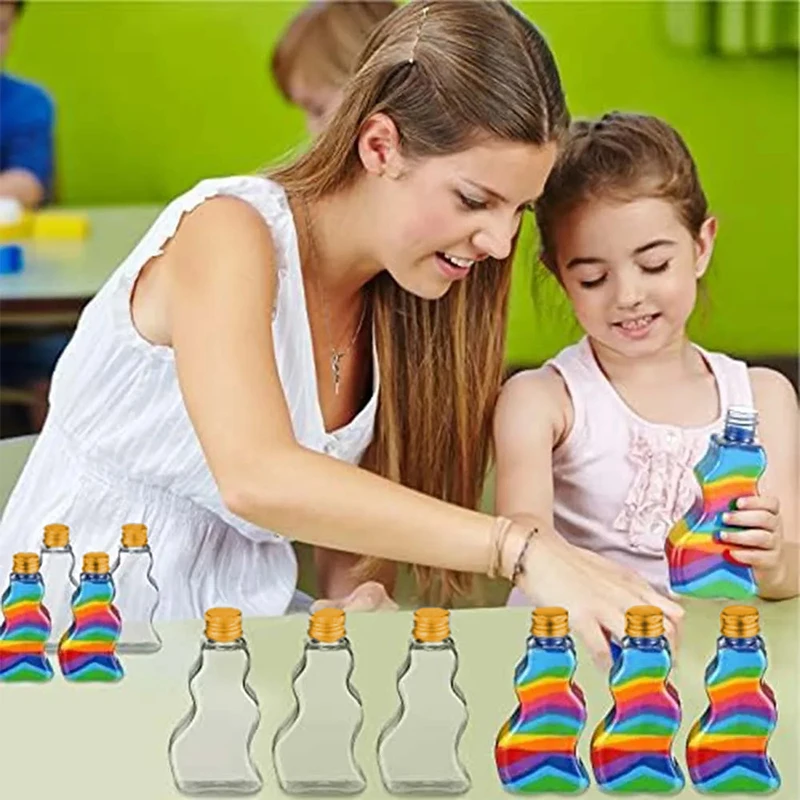 24 упаковки 75 мл пластиковые бутылки для рисования песком с крышками прозрачные