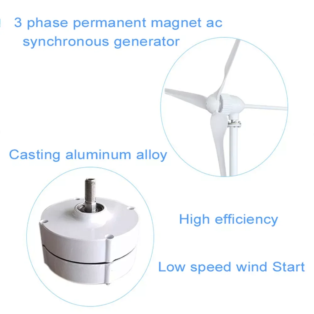 

Spian Warehouse Delivery Low Speed 500w 600w 12V 24V 48V Gearless Permanent Magnet Generator AC Alternators Wind Turbine DIY