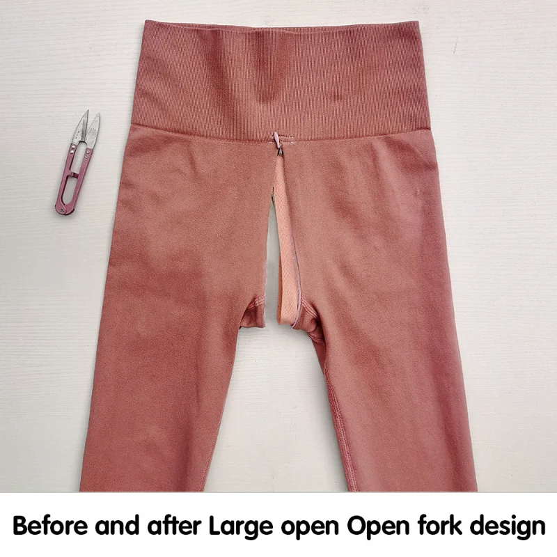 Anti-Jeans Invisible Open Crotch Weight Loss Pants Summer Outdoor Convenient Tight High Waist Leggings Women's Casual Yoga Pants