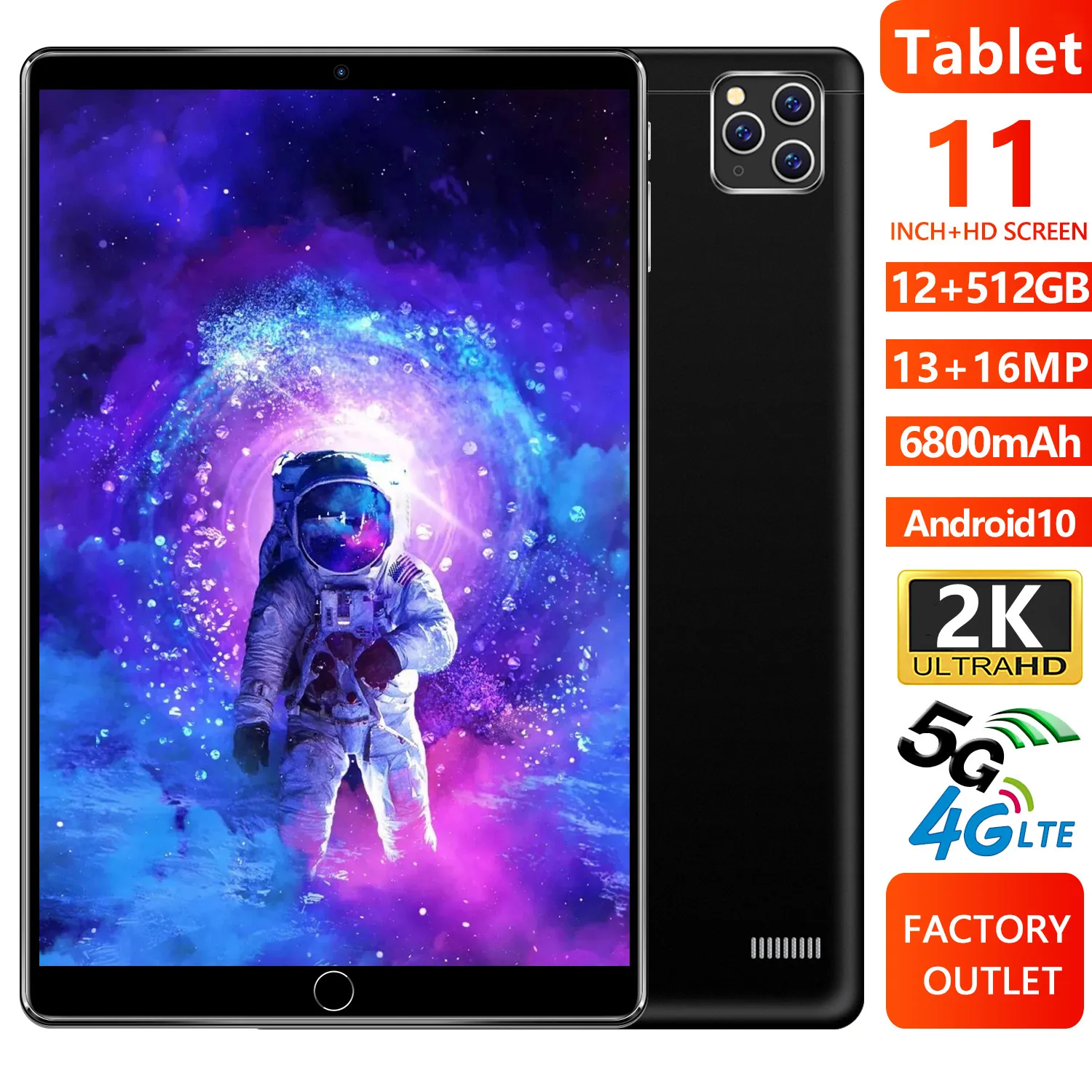 

11inch Speaker Phone Tablet Pad Pro Google Play 128GB RAM 512GB ROM Tablets Android 10.0 Dual Call GPS Bluetooth