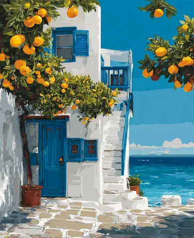 Набор для раскрашивания по номерам PhotoCustom, пейзаж, лен