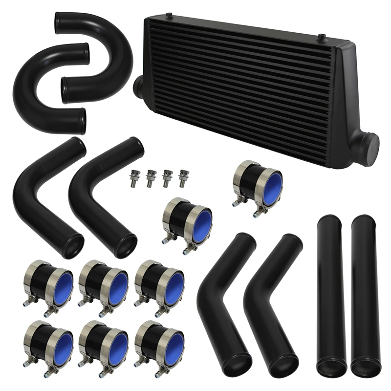 

Универсальный интеркулер «сделай сам», 600x300x76 мм + 8 шт., 3 дюйма, 76 мм, наружный диаметр, Комплект алюминиевых трубопроводов, Окрашенный черный