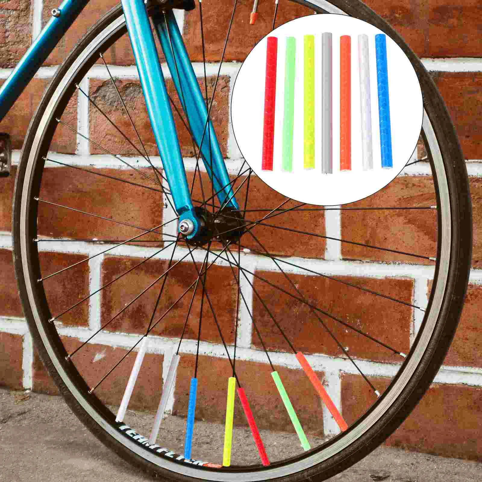 

Spoke Bike Skins Covers Rim Spokes Decals Beads Stuff Black Dirtbike Motorcycle Guard Reflective Accessories Wheelchair Inch