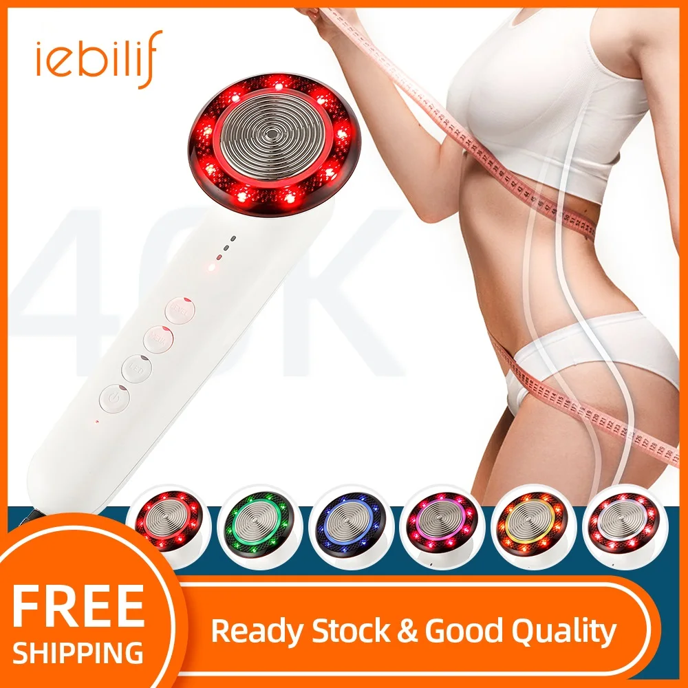 

Handheld 40K Cavitation Ultrasonic Body Slimming Machine Portable 6 Colors Photon therapy Skin Rejuvenation Device