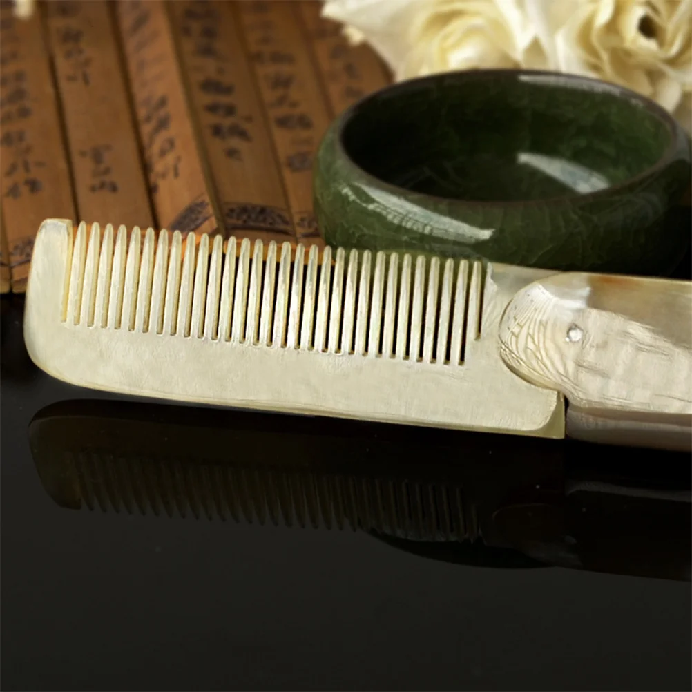 

Comb Hair Beard Pocket Folding Travel Head Mustache Styling Tool Portable Mentooth Clip Ox Tortoise Office Hornmini Sandal