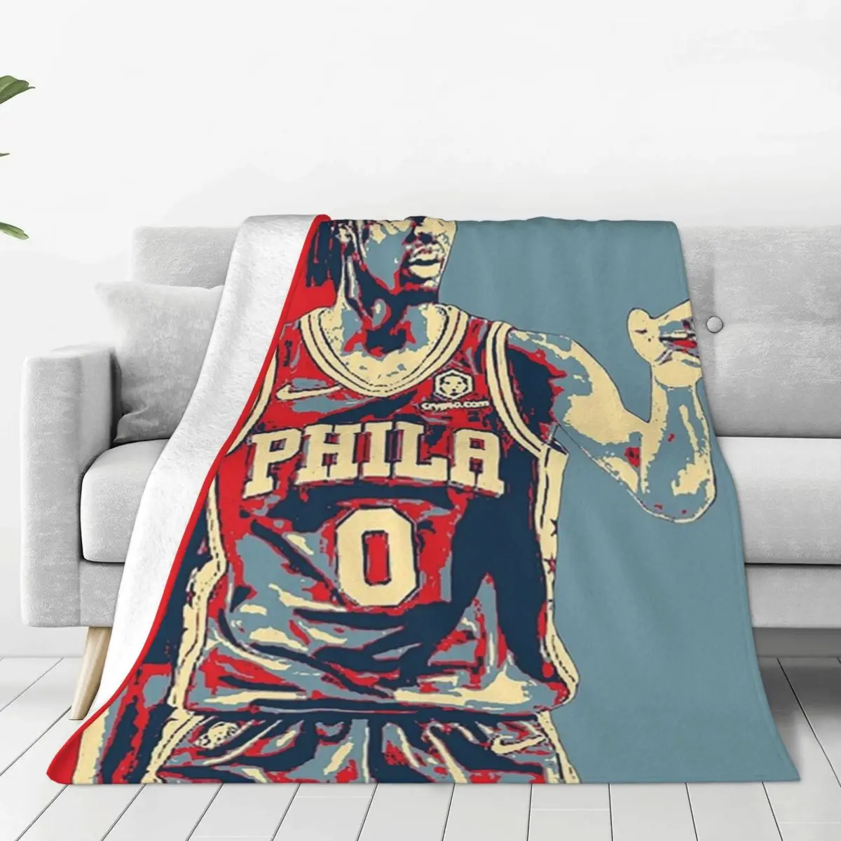 Одеяло Tyrese Maxey флисовое многофункциональное покрывало для дивана одеяло улицы