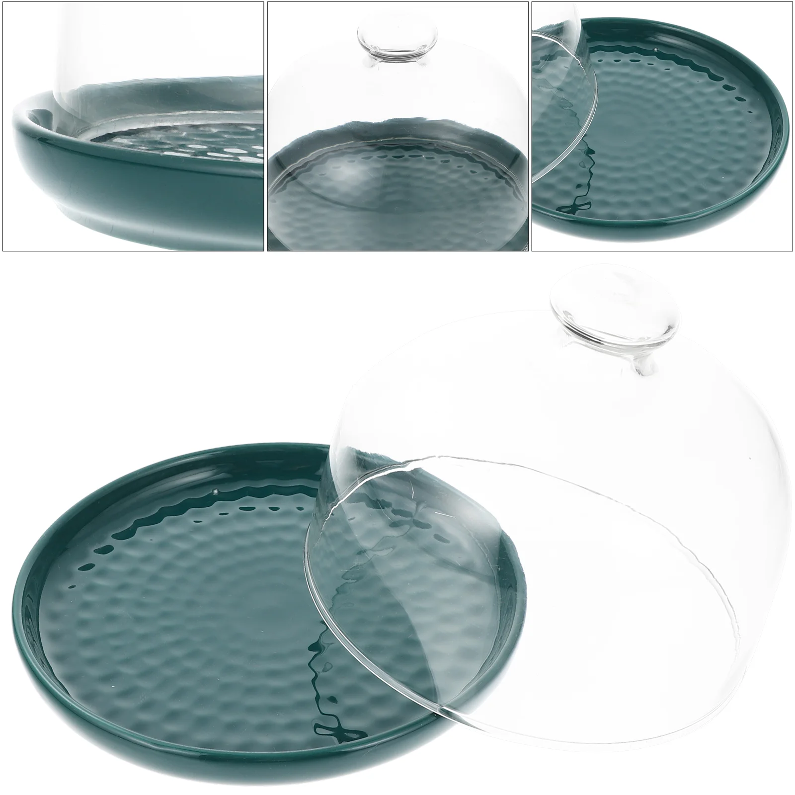 

Cake Dome Stand Cover Dessert Plate Display Lid Food Tray Platter Cloche Serving Dish Holder Cupcake Server Mini Pastry Ceramic