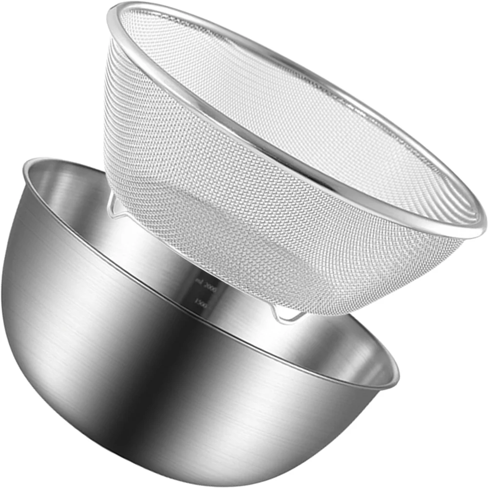 

Stainless Steel Drain Basket Rice Strainer Fine Mesh Metal Colander Veggie Steamer For kitchen