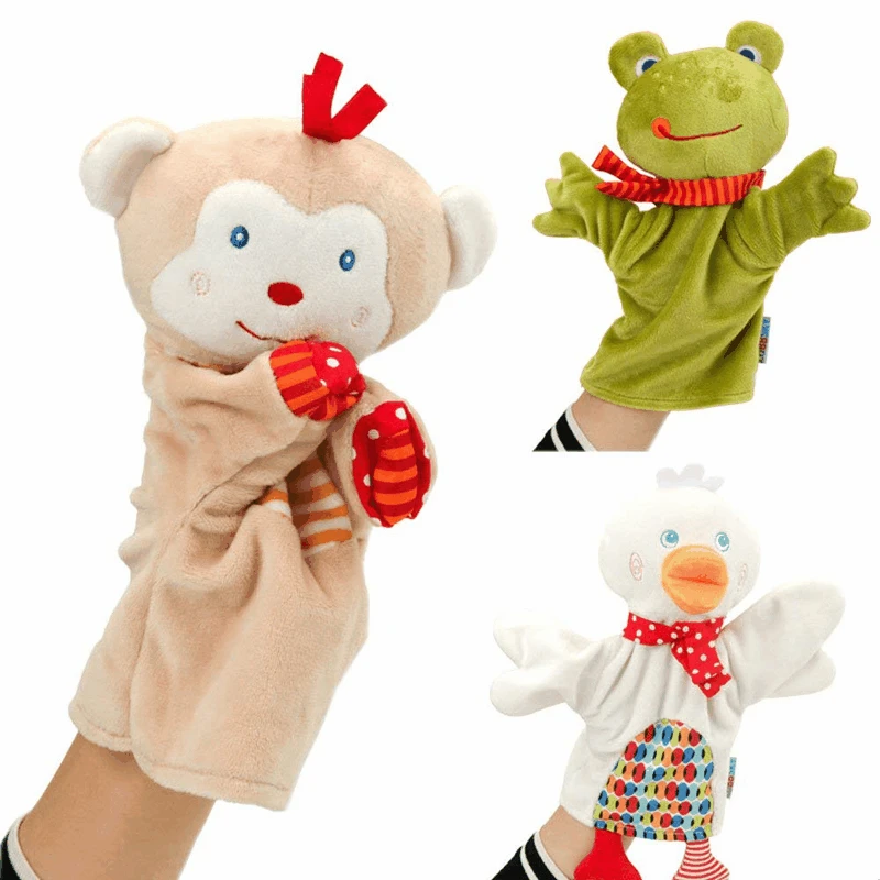 

Cute Kids Toys Hand Puppets Soft Educational Birthday Baby Toys Puppet Show For Children Duck Frog Toy Gifts For Baby
