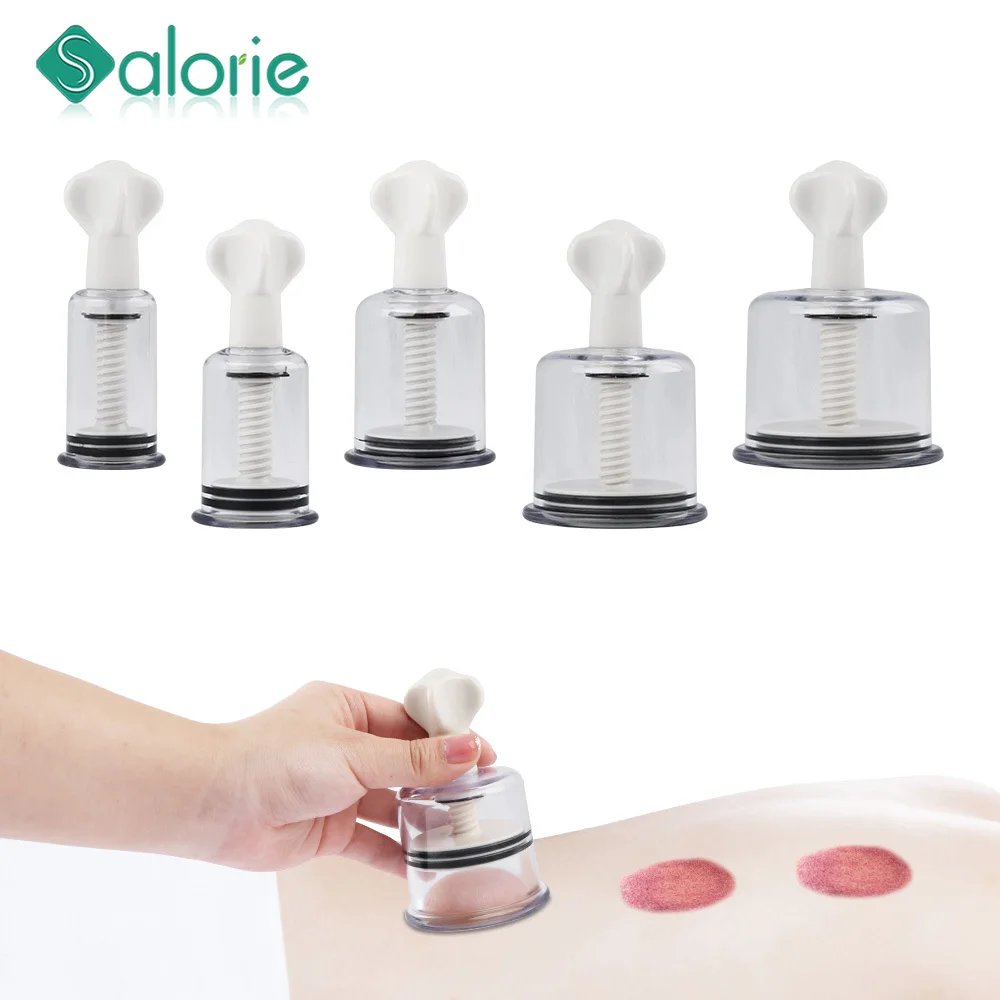 

4/5 Pieces Professional Vacuum Acupuncture Cupping Massager Therapy Cans Vacuum Cupping Care Anti-Cellulite Suction Cup for Body
