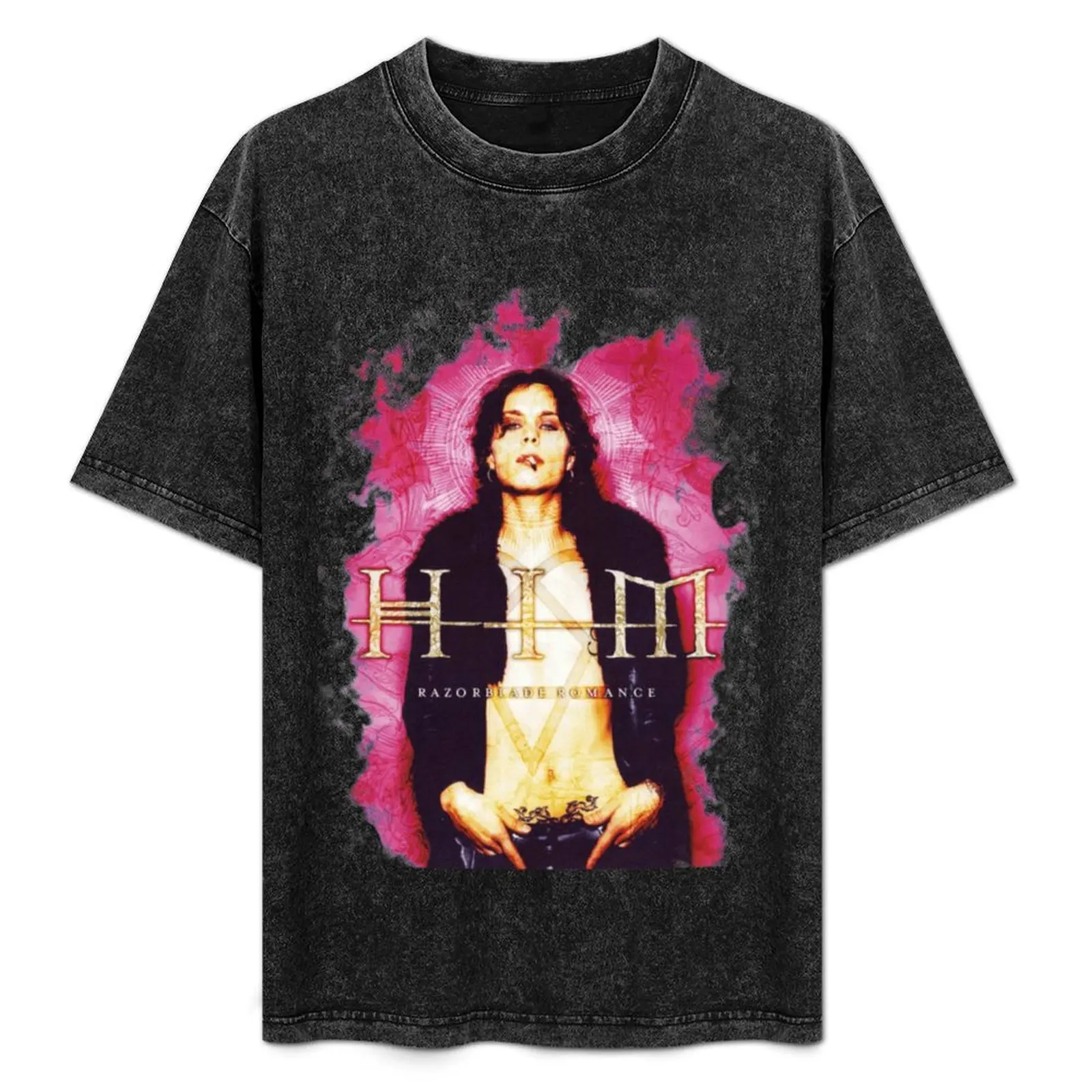 Мужская футболка с коротким рукавом и надписью VV H I M-His Ville Valo Razorblade