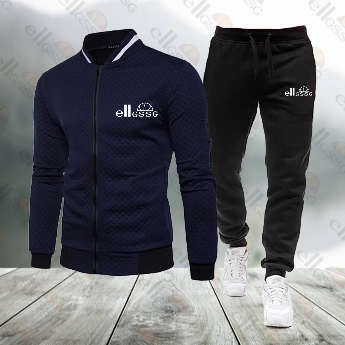 

New Men's Sports Clothes Baseball Clothes + Sweatpants Fitness Running Clothes Golf Men's Sports Suit