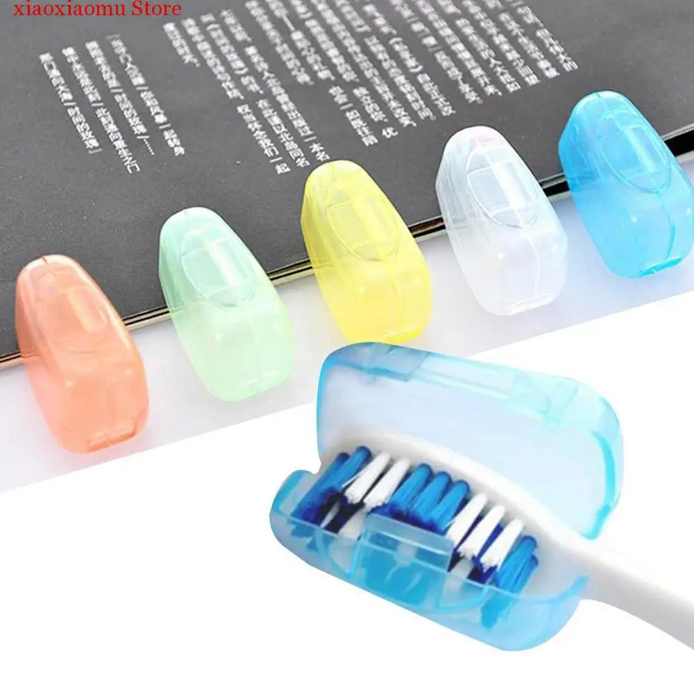 

5pcs/bag Colorful Travel Toothbrush Head Cover Case Cap Hike Camping Brush Cleaner Protector to Storage Toothbrush Head