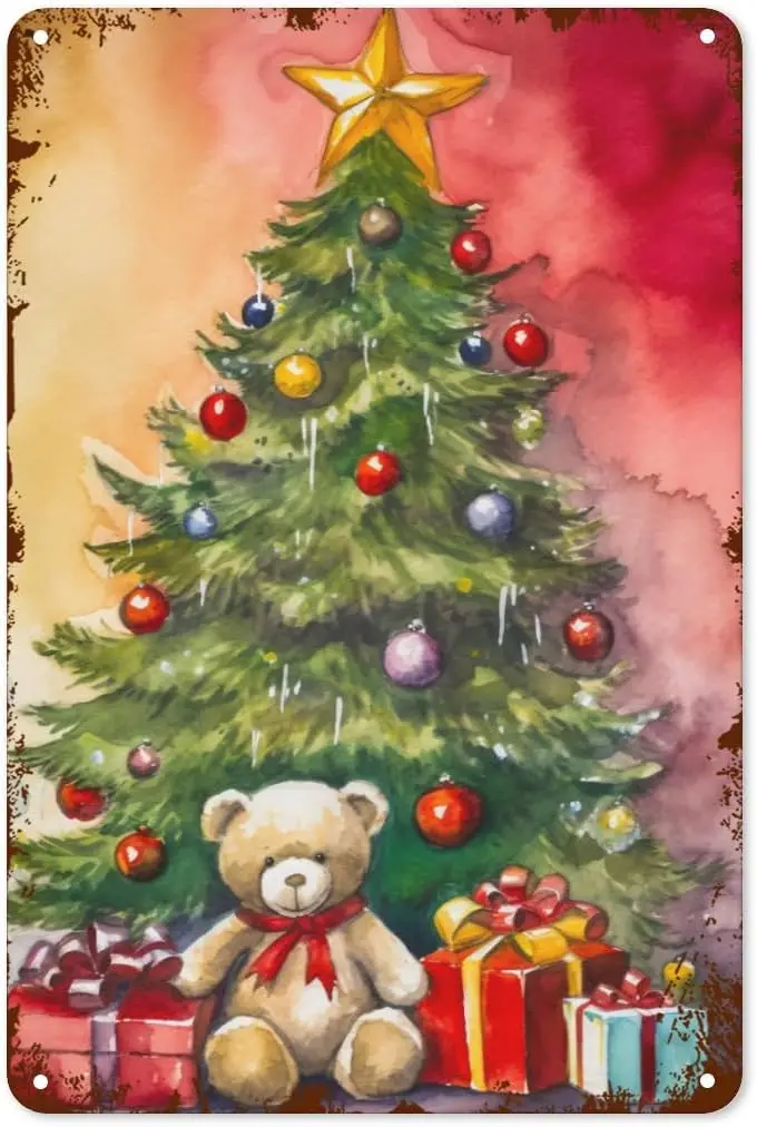 Merry Chrstms Metl Tn Sgn Забавный Sgns ron Rendeer Wll Декор для дома и офиса Br Shop Grge Holdy Prty 8 X 12 nch