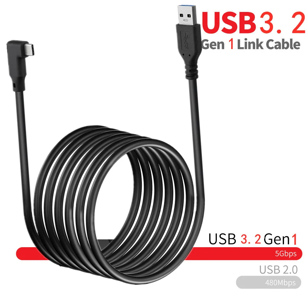 

For Oculus Link USB- C Steam VR Quest/2 Type- C 3.1 Data Cable, Elbow Selectable 3m