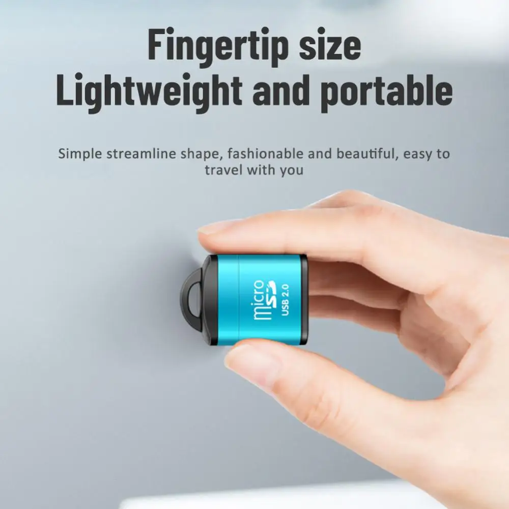 Keychain Portable Mini Aluminum Alloy High Speed TF Micro SD Card Mobile Memory Card Reader For Computer Notebooks Phone