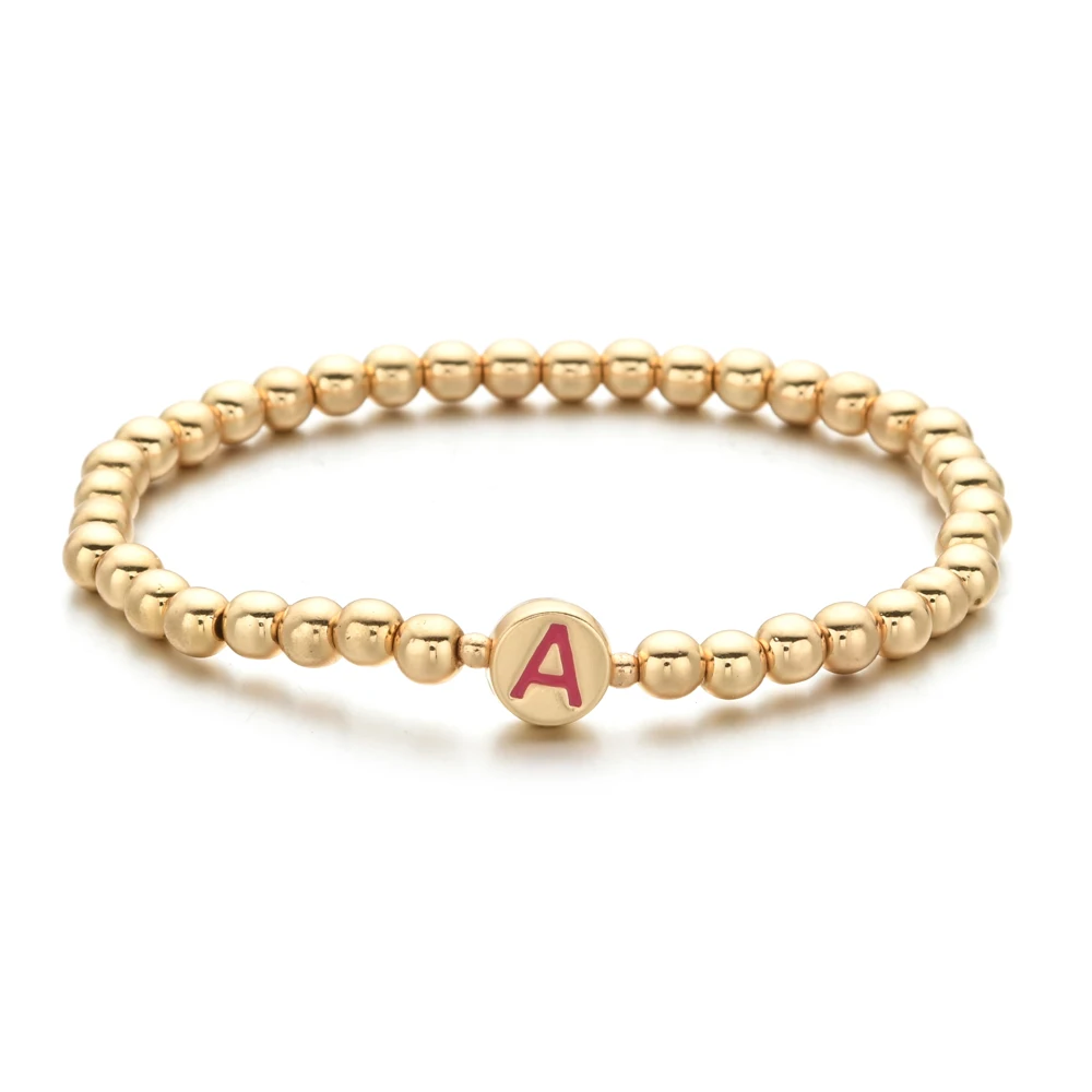 

ZMZY Handmade Fashion DIY Alphabet Letter Women Men Gold Color Beads Bracelet Charm Bracelet Wedding Jewelry Pulseras Mujer Gift