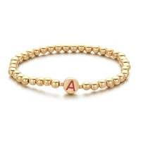 zmzy handmade fashion diy alphabet letter women men gold color beads bracelet charm bracelet wedding jewelry pulseras mujer gift