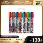 Набор гелевых ручек, 18 цветов, металлик, корпус с рисунком, в блистере на кнопке