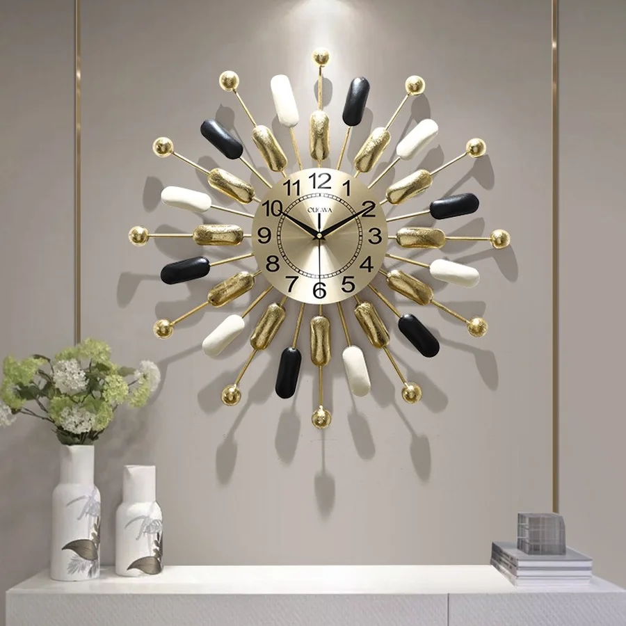 

Luxury Creative Wall Clock Nordic Big Size Simple Numbers Metal Modern Wall Clock Living Room Reloj De Pared Home Decor