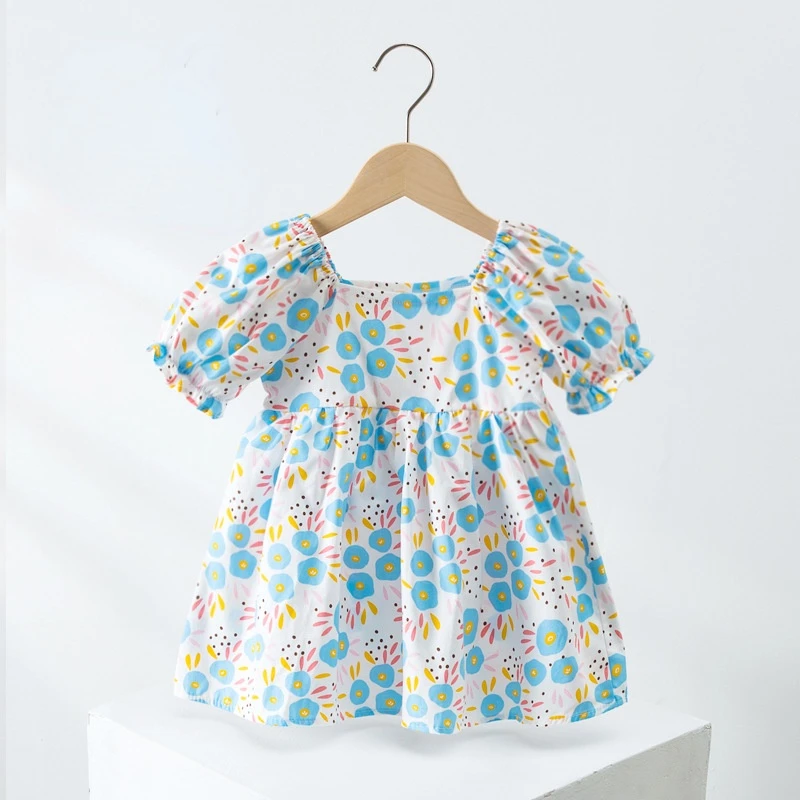 

Toddler Baby Princess Dresses 2022 New Summer Puff Sleeve Flowers Dresses Newbron Baby Floral Costumes Kids Girls Cute Vestidos