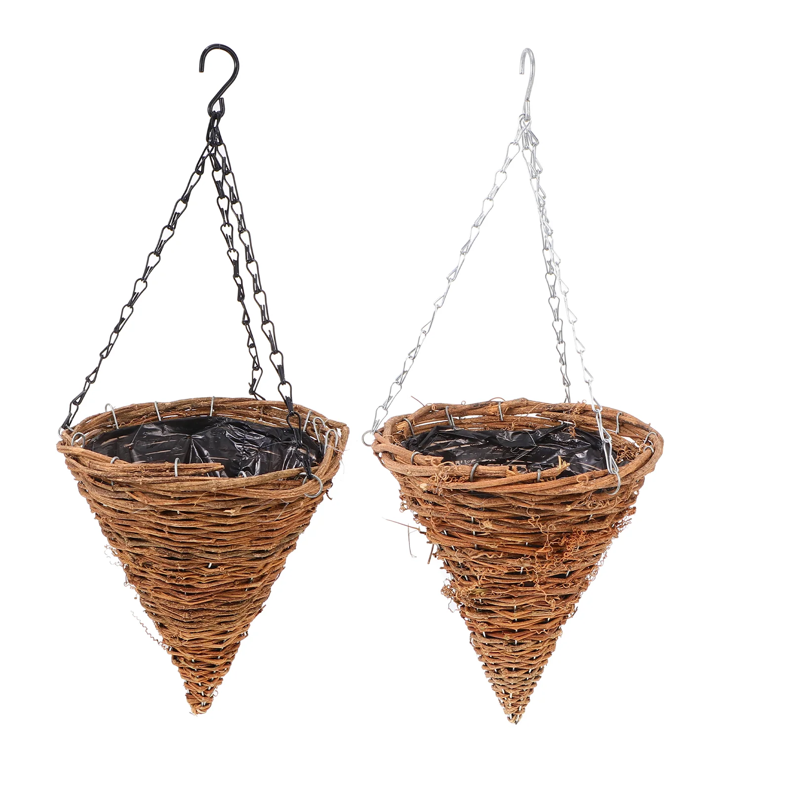 

Hanging Basket Flower Planter Rattancone Pot Wicker Wall Planters Farmhouse Outdoorwoven Orchid Holder Weaving Shaped Window
