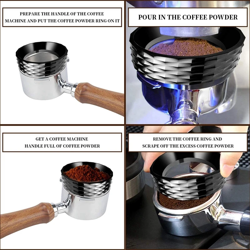 

Дозирующая Воронка/кольцо для эспрессо 51 мм, кольцо для дозирования кофе из алюминиевого сплава, Сменное кольцо для портового бариста 51 мм