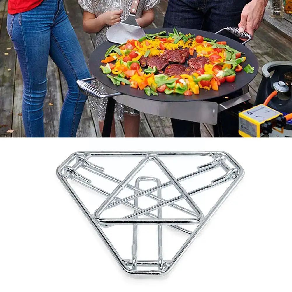 Купи Foldable Campfire Stand Camping Bonfire Cooking Stand Portable Outdoor Grill Rack Steel Open Fire Tripod For Picnic Q0F0 за 450 рублей в магазине AliExpress