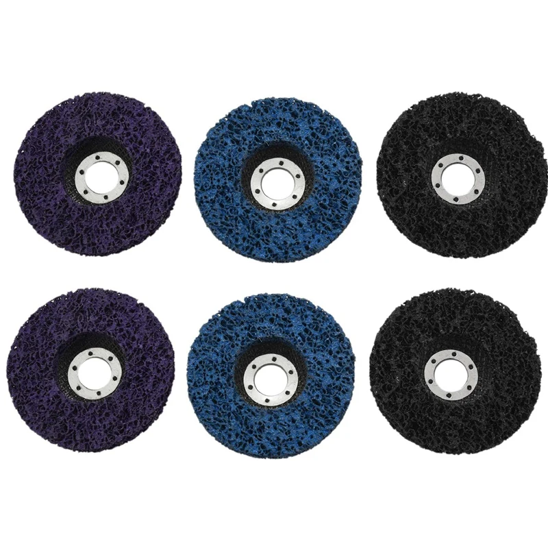 

HOT-6 PCS 115Mm Black/Blue/Purple Stripping Wheel Strip Discs For Angle Grinders Clean & Remove Paint, Coating, Rust