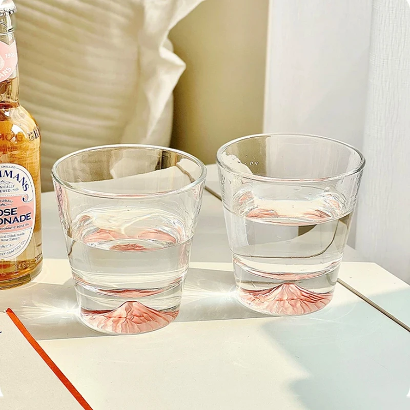 Красивые стеклянные чашки Fuji 250/350 мл необычная стеклянная чашка для чая холодный