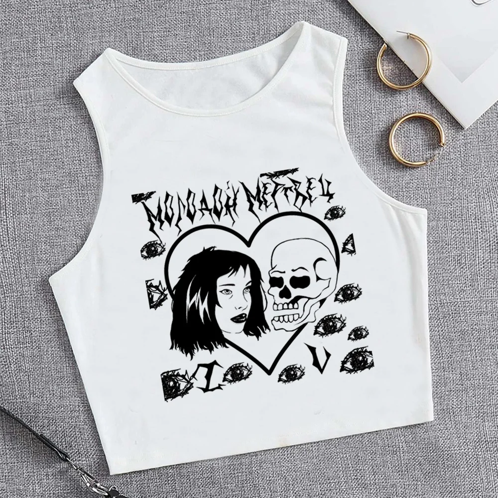 

y2k top print tank top aesthetic goth fairy grunge crop top Female fairycore cute vintage trashy tshirt cropped