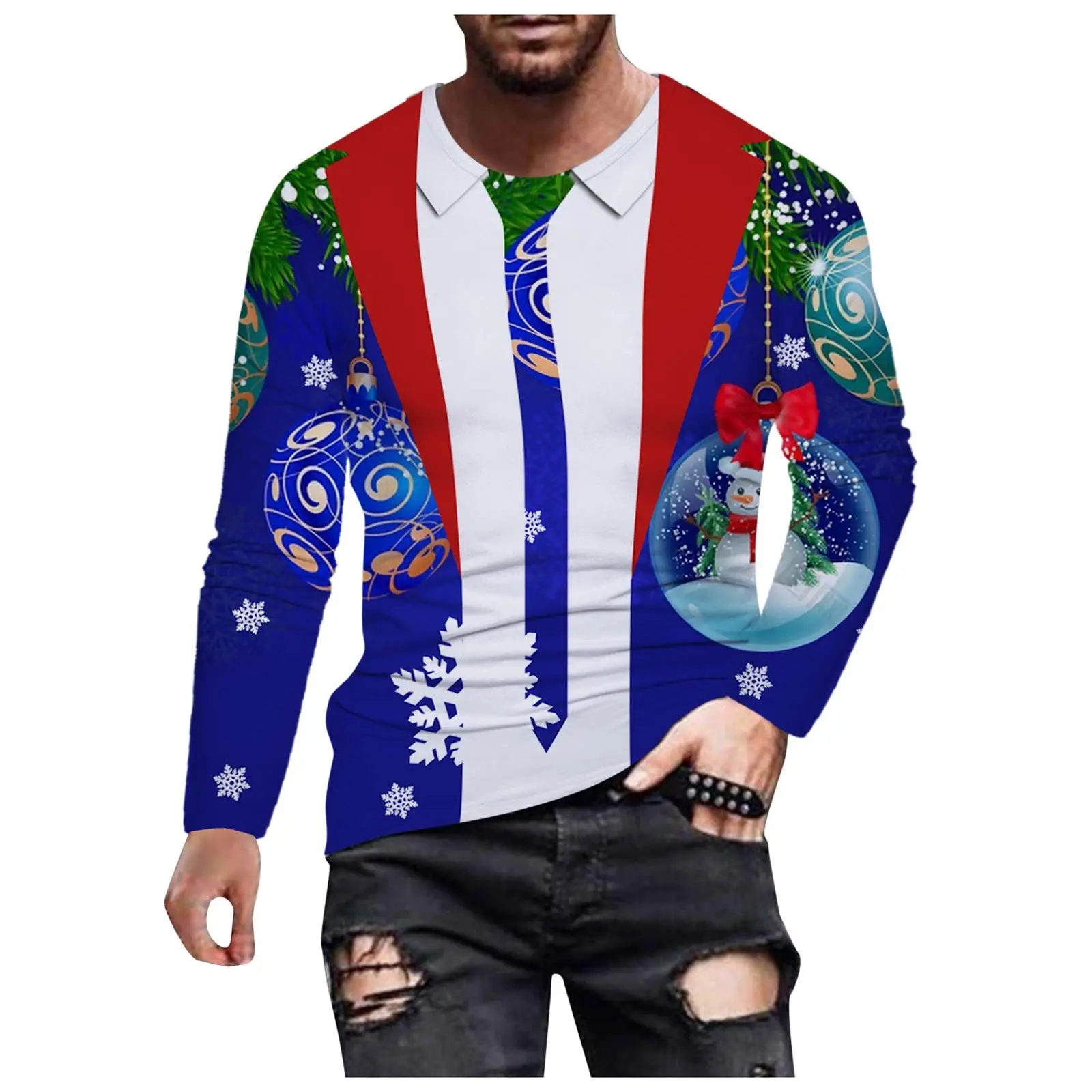 Футболка с принтом Санта-Клауса