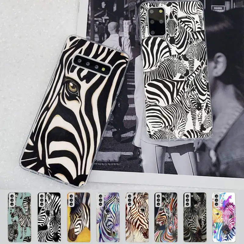 

YNDFCNB Zebra Stripe Phone Case for Samsung S21 A10 for Redmi Note 7 9 for Huawei P30Pro Honor 8X 10i cover