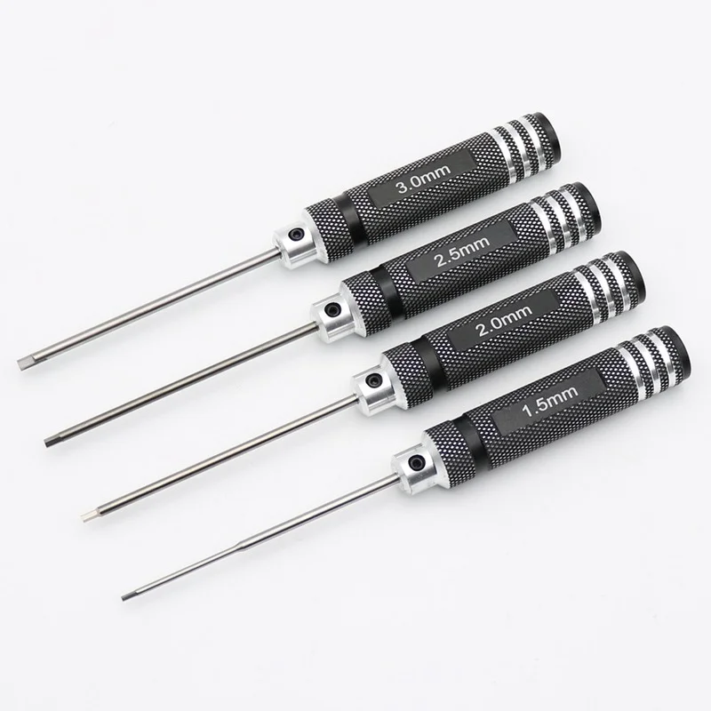 

Chave allen preta para conserto de carros rc, 4 unidades, 1.5/2/2.5/3, 0mm, chave allen, ferramentas de reparo para carros rc