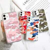 camouflage clear phone case for iphone 12 11 13 pro max mini x xr xs max 6 6s 7 8 plus se22 shockproof cover for iphone 11 case