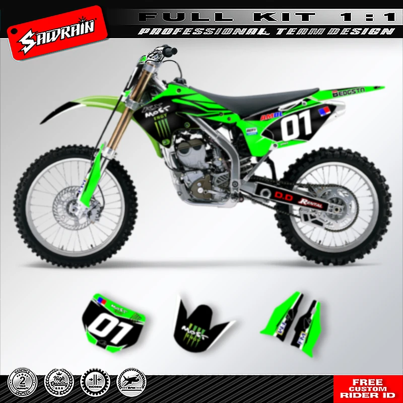 Фото Наборы наклеек с графикой мотоцикла Sawrain для KAWASAKI KXF250 2004 2005 007 №1