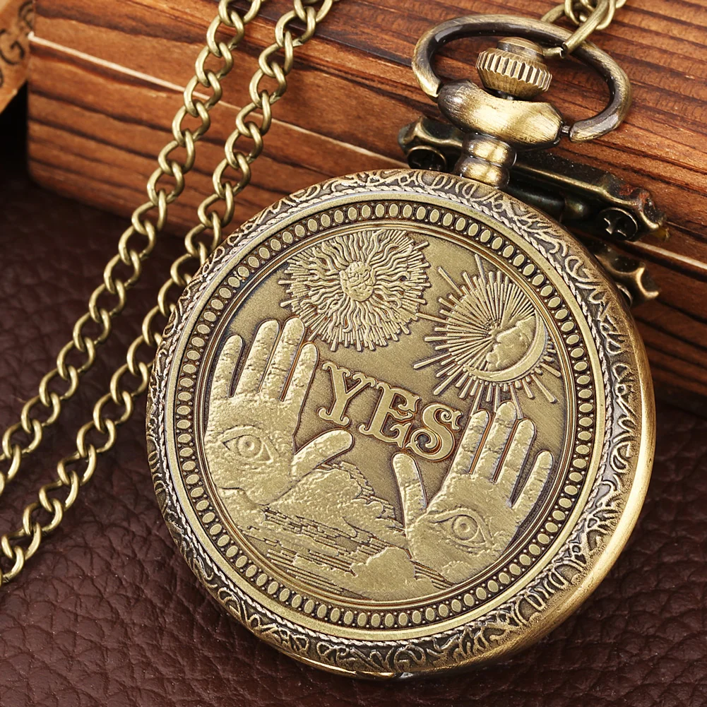 Бронзовые да/нет готическое решение о предсказании кварцевые карманные часы с